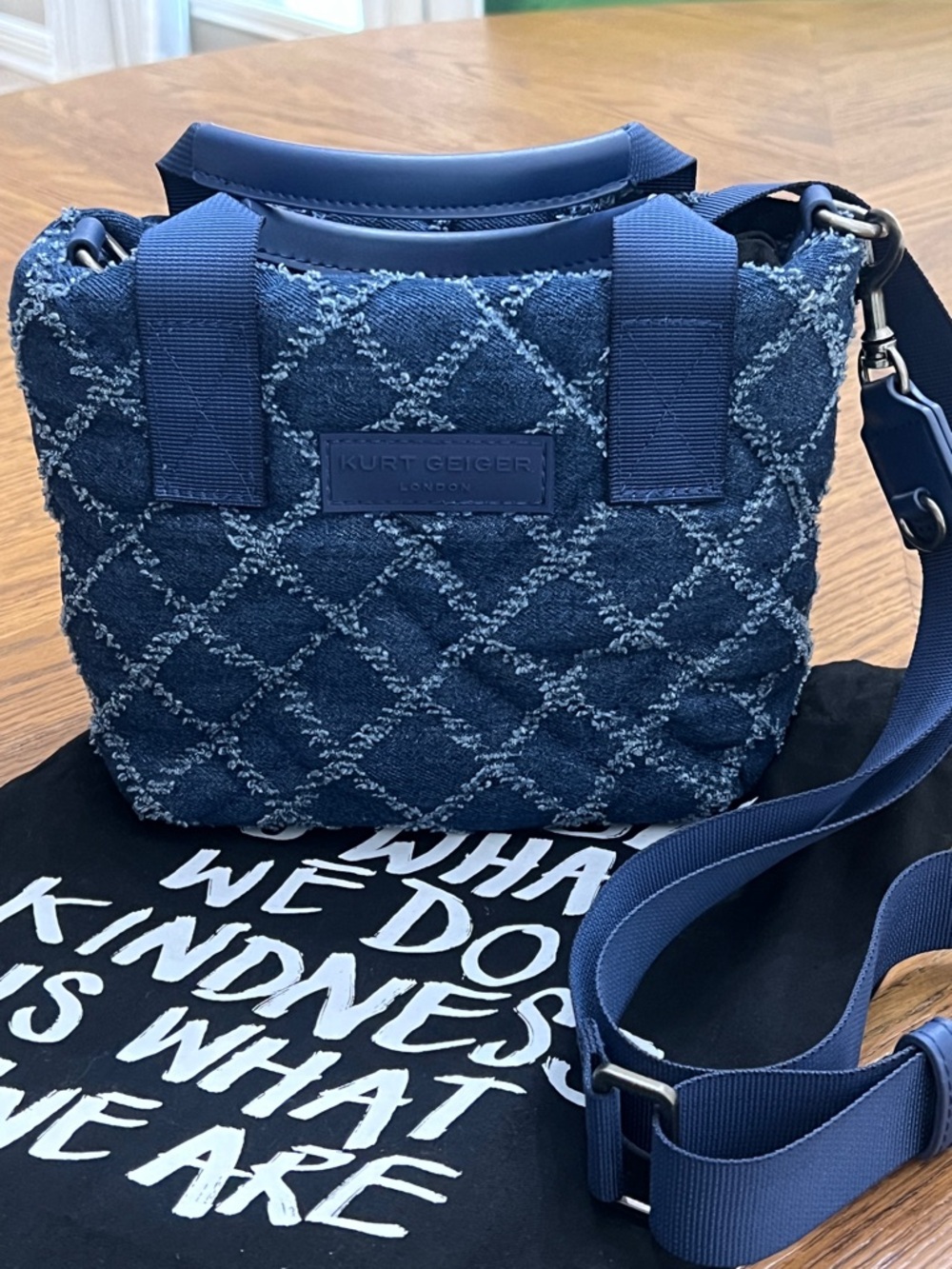 Kurt Geiger Denim Quilted Crossbody or Satchel Bag